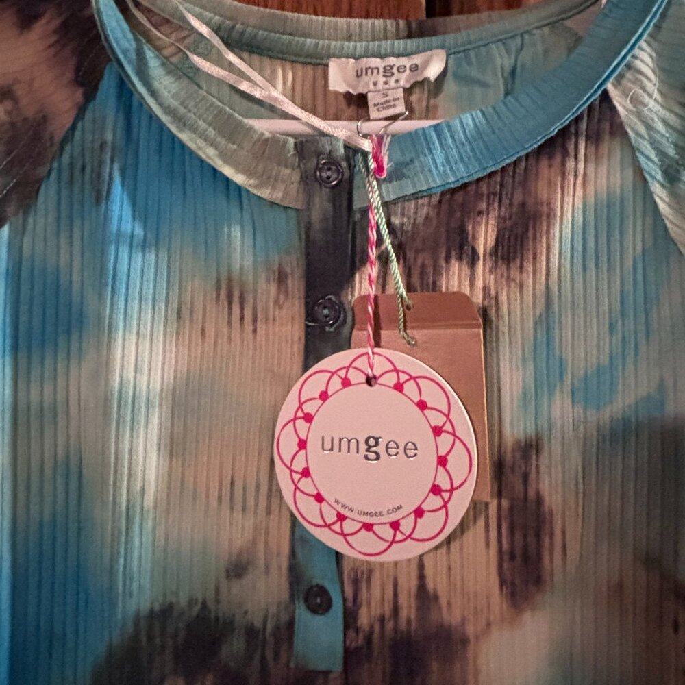 NWT Umgee Tie Die Long Sleeve-Mid Length Dress - Picture 2 of 5
